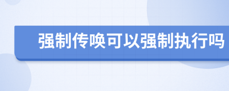 强制传唤可以强制执行吗