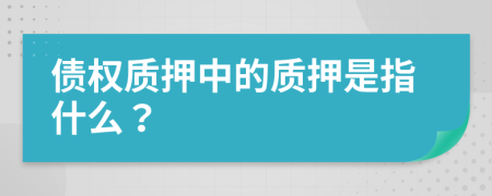 债权质押中的质押是指什么？