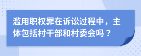 滥用职权罪在诉讼过程中，主体包括村干部和村委会吗？