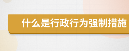 什么是行政行为强制措施