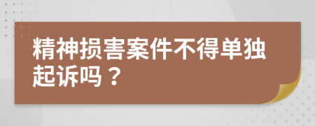 精神损害案件不得单独起诉吗？