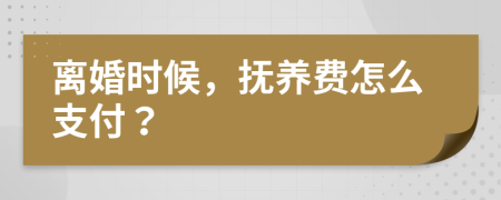 离婚时候，抚养费怎么支付？