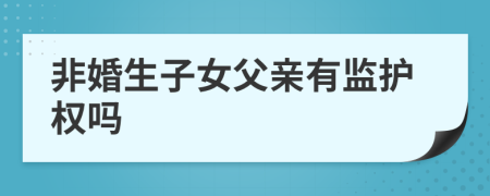 非婚生子女父亲有监护权吗