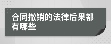 合同撤销的法律后果都有哪些