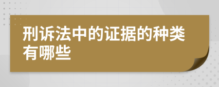 刑诉法中的证据的种类有哪些