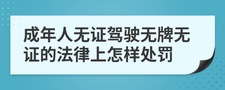 成年人无证驾驶无牌无证的法律上怎样处罚