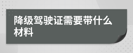 降级驾驶证需要带什么材料