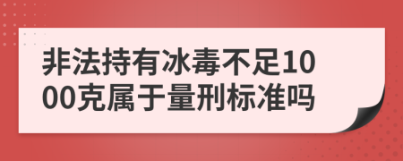 非法持有冰毒不足1000克属于量刑标准吗