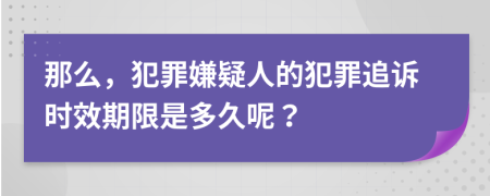 那么，犯罪嫌疑人的犯罪追诉时效期限是多久呢？