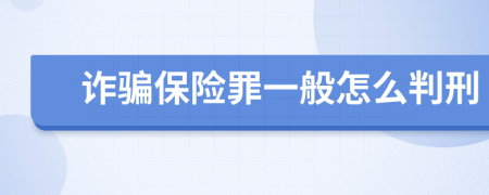 诈骗保险罪一般怎么判刑