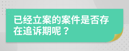 已经立案的案件是否存在追诉期呢？