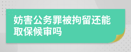 妨害公务罪被拘留还能取保候审吗