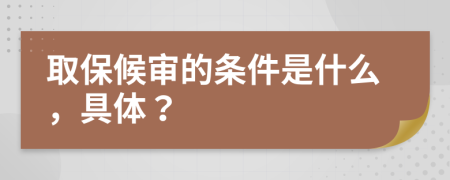 取保候审的条件是什么，具体？