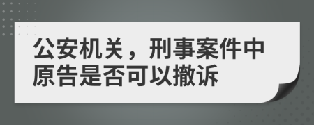 公安机关，刑事案件中原告是否可以撤诉