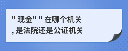 " 现金" " 在哪个机关, 是法院还是公证机关