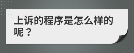 上诉的程序是怎么样的呢？