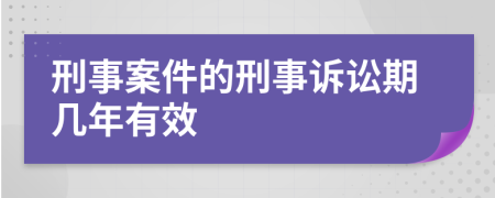 刑事案件的刑事诉讼期几年有效