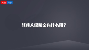 残疾人保障金有什么用？