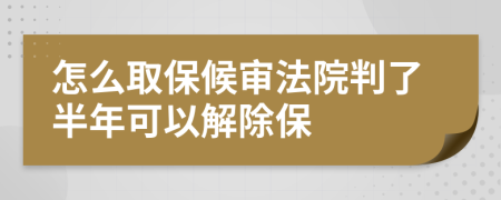 怎么取保候审法院判了半年可以解除保