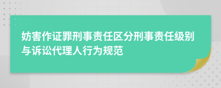 妨害作证罪刑事责任区分刑事责任级别与诉讼代理人行为规范