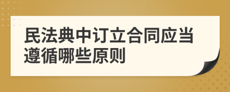 民法典中订立合同应当遵循哪些原则