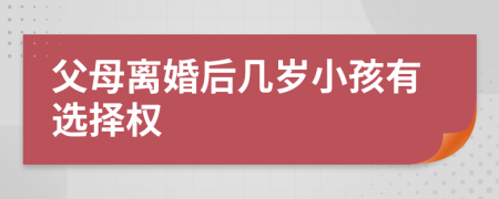 父母离婚后几岁小孩有选择权