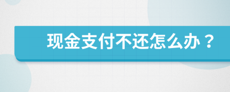 现金支付不还怎么办？