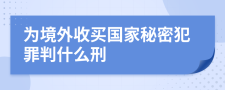 为境外收买国家秘密犯罪判什么刑