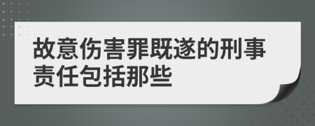 故意伤害罪既遂的刑事责任包括那些