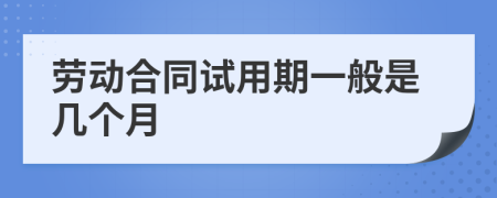 劳动合同试用期一般是几个月