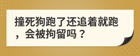 撞死狗跑了还追着就跑，会被拘留吗？