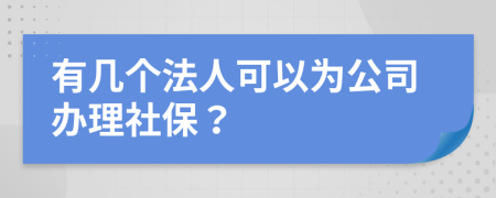 有几个法人可以为公司办理社保？