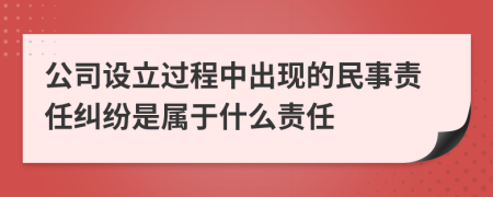 公司设立过程中出现的民事责任纠纷是属于什么责任