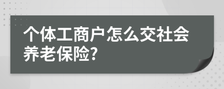 个体工商户怎么交社会养老保险?