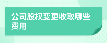公司股权变更收取哪些费用