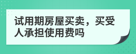 试用期房屋买卖，买受人承担使用费吗