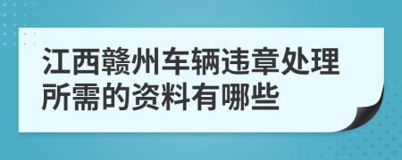 江西赣州车辆违章处理所需的资料有哪些