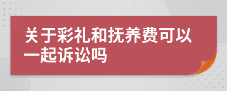 关于彩礼和抚养费可以一起诉讼吗