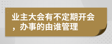 业主大会有不定期开会，办事的由谁管理