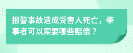 报警事故造成受害人死亡，肇事者可以索要哪些赔偿？