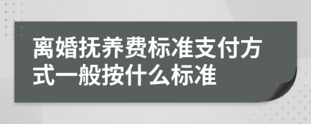 离婚抚养费标准支付方式一般按什么标准