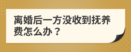 离婚后一方没收到抚养费怎么办？