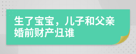 生了宝宝，儿子和父亲婚前财产归谁