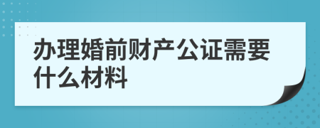 办理婚前财产公证需要什么材料