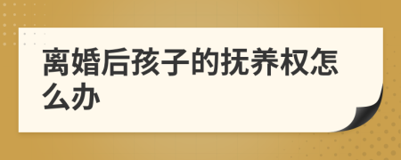 离婚后孩子的抚养权怎么办