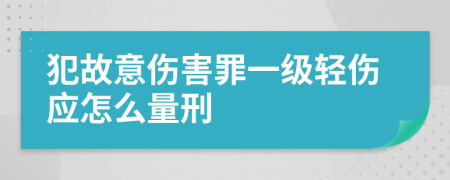 犯故意伤害罪一级轻伤应怎么量刑