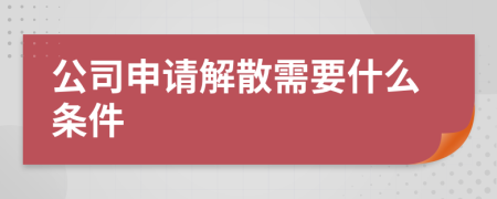 公司申请解散需要什么条件