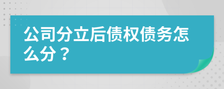 公司分立后债权债务怎么分？