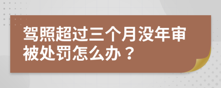 驾照超过三个月没年审被处罚怎么办？