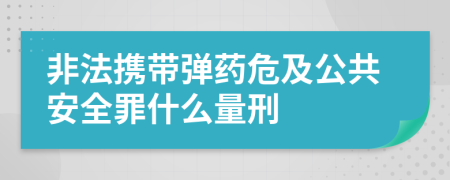 非法携带弹药危及公共安全罪什么量刑